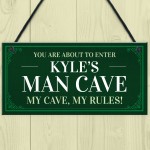 Man Cave Personalised Hanging Sign Home Bar Garage Office Sign