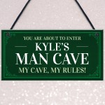 Man Cave Personalised Hanging Sign Home Bar Garage Office Sign