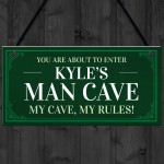 Man Cave Personalised Hanging Sign Home Bar Garage Office Sign