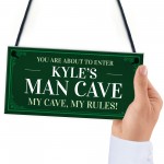 Man Cave Personalised Hanging Sign Home Bar Garage Office Sign