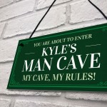 Man Cave Personalised Hanging Sign Home Bar Garage Office Sign