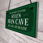 Man Cave Personalised Hanging Sign Home Bar Garage Office Sign