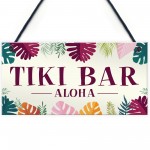 Tiki Bar Aloha Hanging Garden Sign Home Bar Plaque Alcohol Gift