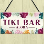 Tiki Bar Aloha Hanging Garden Sign Home Bar Plaque Alcohol Gift