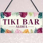 Tiki Bar Aloha Hanging Garden Sign Home Bar Plaque Alcohol Gift