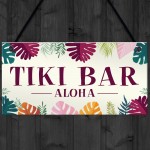 Tiki Bar Aloha Hanging Garden Sign Home Bar Plaque Alcohol Gift