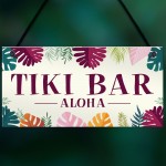 Tiki Bar Aloha Hanging Garden Sign Home Bar Plaque Alcohol Gift