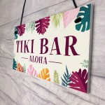 Tiki Bar Aloha Hanging Garden Sign Home Bar Plaque Alcohol Gift