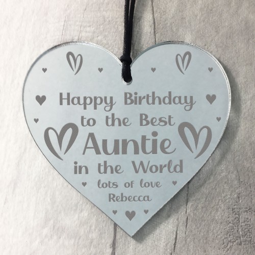 Special Happy Birthday Auntie Gifts Engraved Heart Auntie Gift