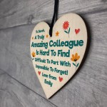 Personalised Gift For Colleague Wood Heart Leaving Co Worker