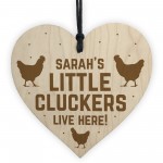 Funny Chicken Sign Novelty Hanging Heart Coop Hen House Plaque