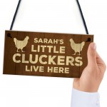 Novelty Little Cluckers Sign Funny Chicken Sign Personalised