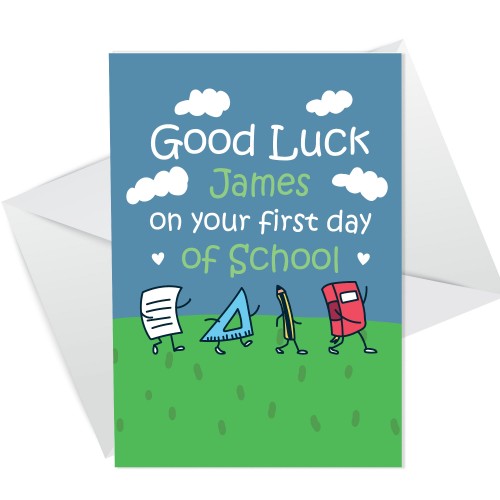 First Day Of School Card Personalised Good Luck Card Daughter