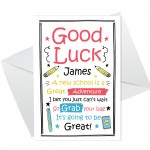 Personalised 1ST FIRST DAY AT SCHOOL Card Good Luck Card