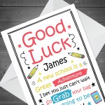 Personalised 1ST FIRST DAY AT SCHOOL Card Good Luck Card