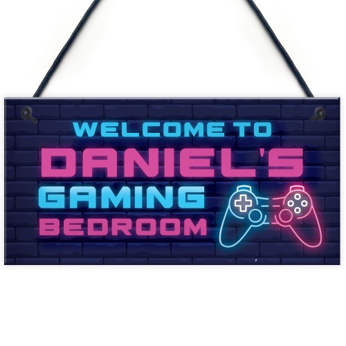 Gaming Bedroom Personalised Sign Gift For Son Brother Birthday