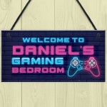 Gaming Bedroom Personalised Sign Gift For Son Brother Birthday