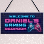 Gaming Bedroom Personalised Sign Gift For Son Brother Birthday