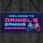 Gaming Bedroom Personalised Sign Gift For Son Brother Birthday