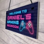 Gaming Bedroom Personalised Sign Gift For Son Brother Birthday