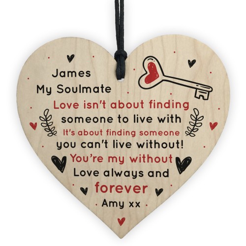 Personalised Gift For Soulmate Wife Husband Heart Anniversary