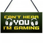 Gaming Cant Hear You Funny Gamer Bedroom Sign Games Room