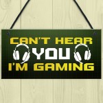 Gaming Cant Hear You Funny Gamer Bedroom Sign Games Room