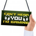 Gaming Cant Hear You Funny Gamer Bedroom Sign Games Room