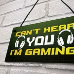 Gaming Cant Hear You Funny Gamer Bedroom Sign Games Room