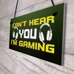 Gaming Cant Hear You Funny Gamer Bedroom Sign Games Room