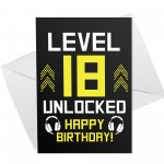 Funny 18th Birthday Card For Son Brother LEVEL 18 Humour Card