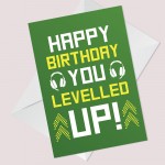 Funny Birthday Card For Brother Son Levelled Up Gaming Theme