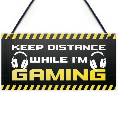 Gaming Warning Bedroom Sign Birthday Christmas Gift For Gamer