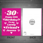 Personalised Birthday Card For Bestie Best Friend 30th Birthday