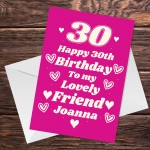 Personalised Birthday Card For Bestie Best Friend 30th Birthday