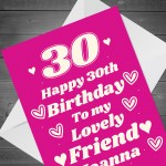 Personalised Birthday Card For Bestie Best Friend 30th Birthday