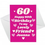 Personalised Birthday Card For Bestie Best Friend 60th Birthday