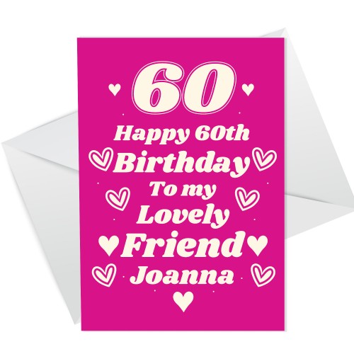 Personalised Birthday Card For Bestie Best Friend 60th Birthday