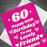 Personalised Birthday Card For Bestie Best Friend 60th Birthday