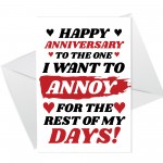 Funny Anniversary Cards Rude Anniversary Card Him Her Boyfriend