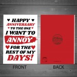 Funny Anniversary Cards Rude Anniversary Card Him Her Boyfriend