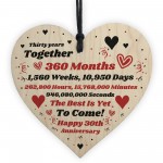 30th Anniversary Gift Husband Wife Wedding Thirty Years Mr & Mrs