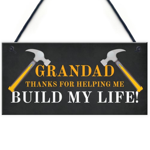 Grandad Thank You Novelty Hanging Sign Christmas Birthday Gift