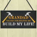 Grandad Thank You Novelty Hanging Sign Christmas Birthday Gift