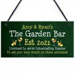 Garden Bar PERSONALISED Hanging Home Bar Sign Funny Alcohol 