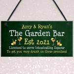 Garden Bar PERSONALISED Hanging Home Bar Sign Funny Alcohol 