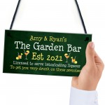 Garden Bar PERSONALISED Hanging Home Bar Sign Funny Alcohol 