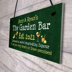 Garden Bar PERSONALISED Hanging Home Bar Sign Funny Alcohol 