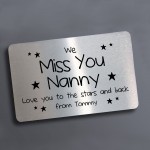 Personalised Nanny Metal Card Christmas Gifts Keepsake Gifts