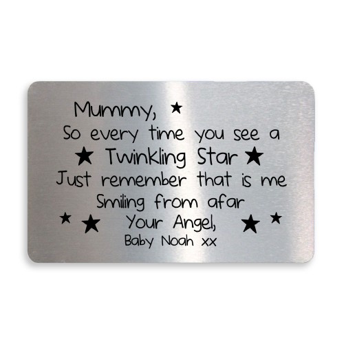 Personalised Mummy Gifts Metal Card For Purse Christmas Gifts